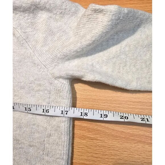 Loft Sweater XS White Casual Basics Capsule Wardrobe Kangaroo Pocket Turtle Neck - Picture 12 of 13